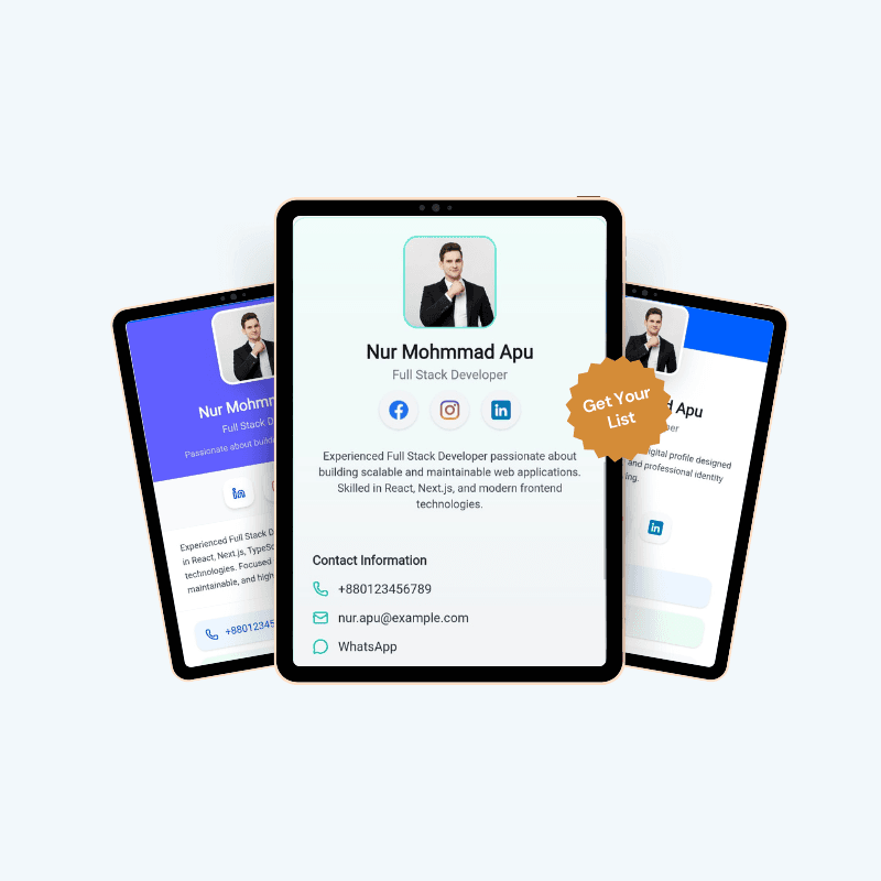 Smart NFC Business Card Digital Contact Sharing Illustration