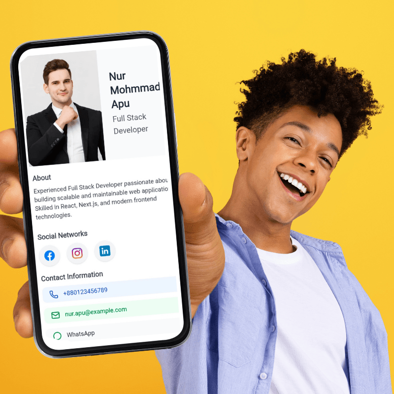 Smart NFC business card illustration